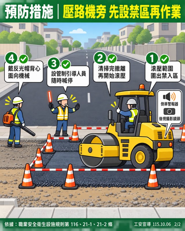 Poster 2 of 2: exclusion zone, spotter, high-visibility clothing